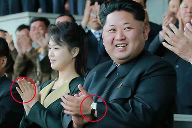 김정은 노동당 위원장이 스위스 명품 브랜드 '파텍필립'으로 추정되는 손목시계를 차고 있다. 
