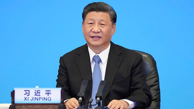 日前正在做报告的中国领导人习近平(美联社)