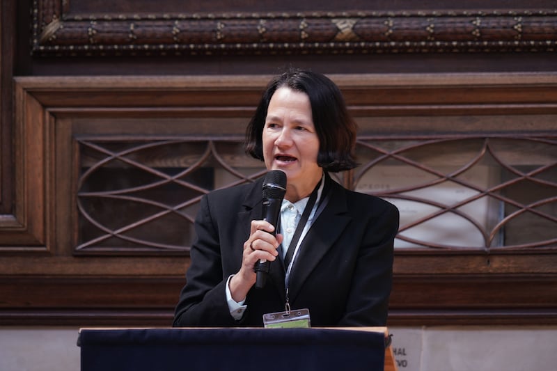 衛倩婷今年4月曾出席一年一度的英國港人研討會(RFA圖片)