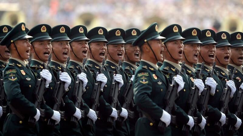 中华人民共和国成立七十周年举行阅兵活动。（美联社）