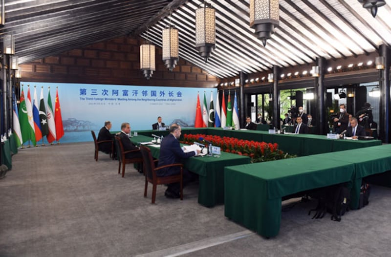 第三次阿富汗鄰國外長會於周四(31日)在中國安徽屯溪舉行。(中國外交部官網)