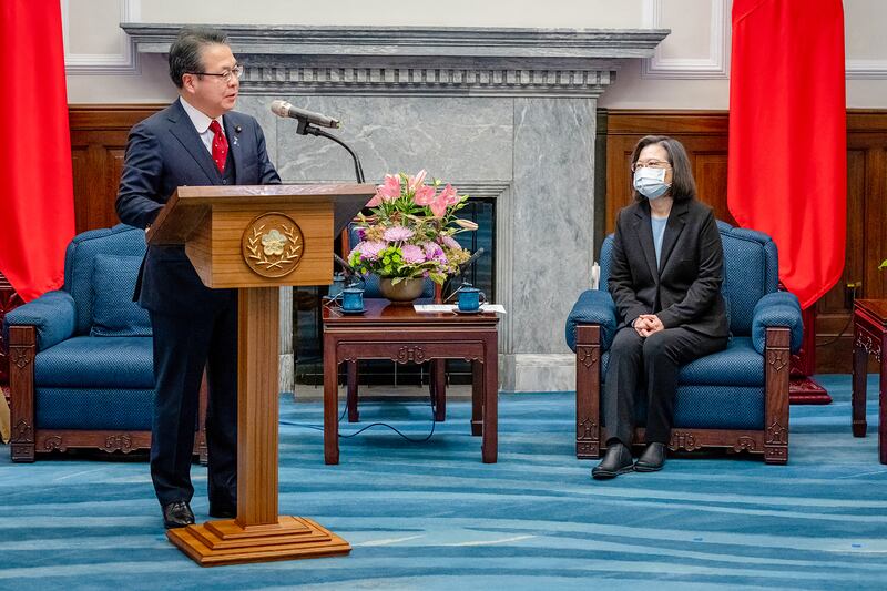 自民黨參議院幹事長世耕弘成：感受到台灣想要加入CPTPP的熱情，日本願意扮演調節的角色。（總統府提供）