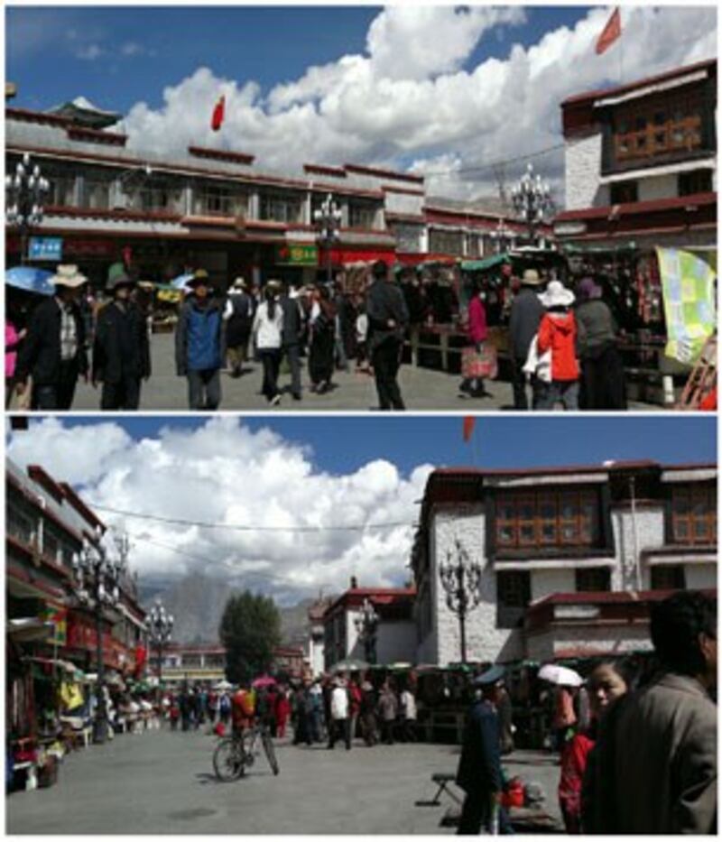 图片：现今拉萨街头景象。（拉萨一藏人10月28日提供）（首发）