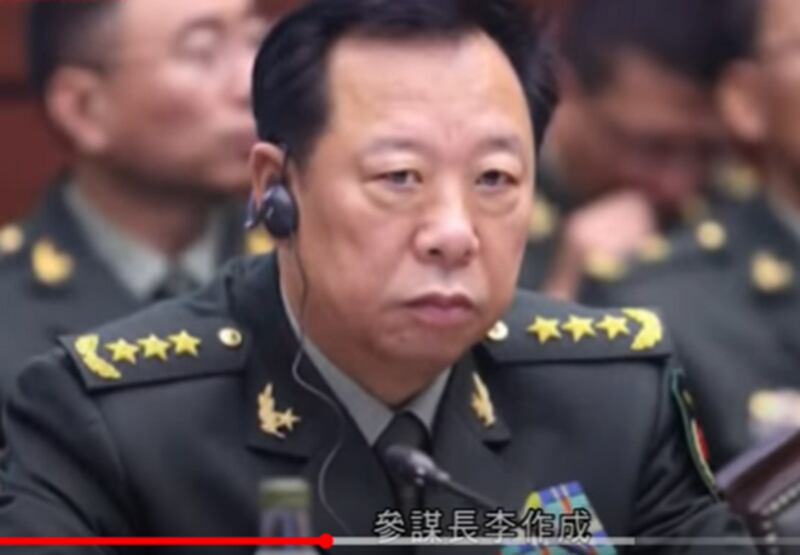 中央军委联合参谋部参谋长李作成在反分裂法实施15周年座谈会上说：要有能力打败一切来犯之敌。（视频截图）