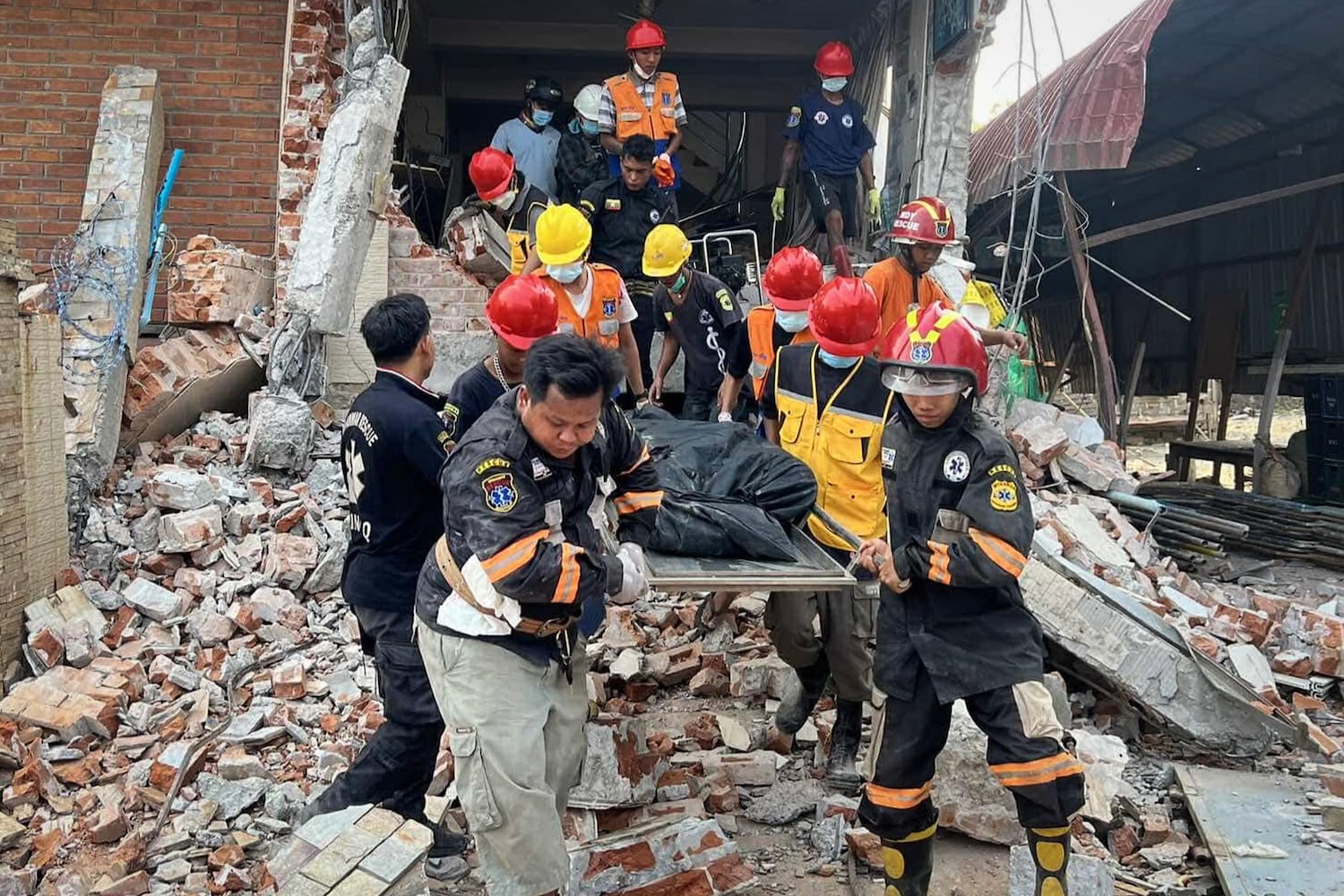 Recovery operations continue following the earthquake, March 30, 2025.