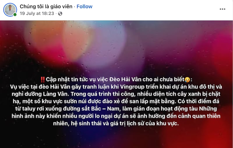 Đá rơi xuống đường sắt Bắc-Nam tại dự án Vin Làng Vân