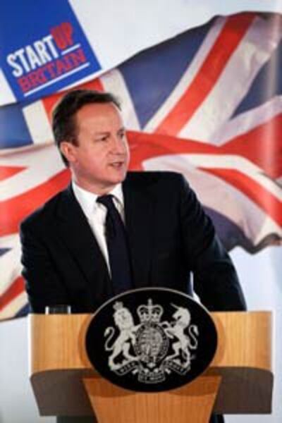 Thủ tướng Anh David Cameron nói về trách nhiệm của Chủ nghĩa Tư bản và nền kinh tế tại New Zealand House ở London ngày 19 tháng 1 năm 2012. AFP photo