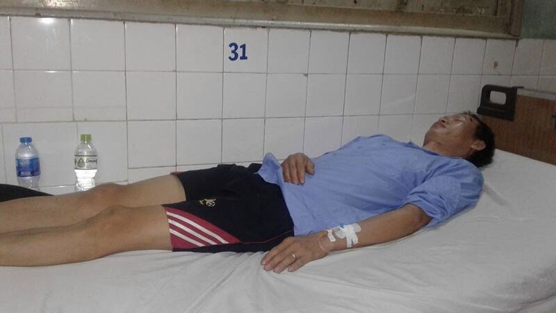 Trinh Van Toan receives treatment for a brain injury at a hospital in Ho Chi Minh City, June 17, 2018. Credit: Khanh Tran's Facebook page