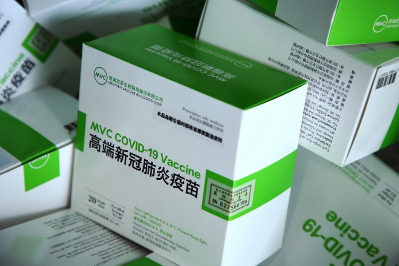 台湾国产高端疫苗。(路透社)