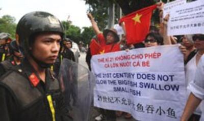 Biểu tình tại Hà Nội 3 tháng 7-2011- AFP photo
