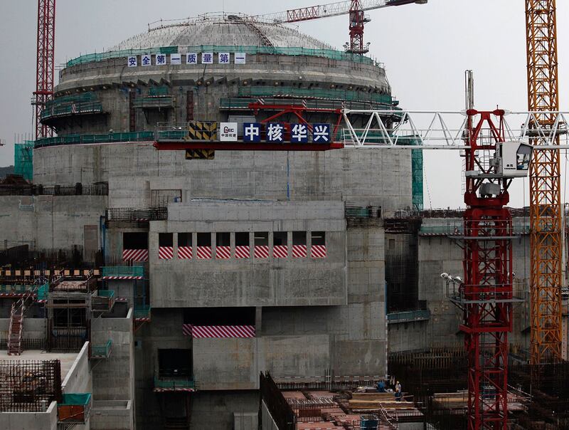 2013年10月17日，广东省台山正在建设的台山核电厂。（路透社）