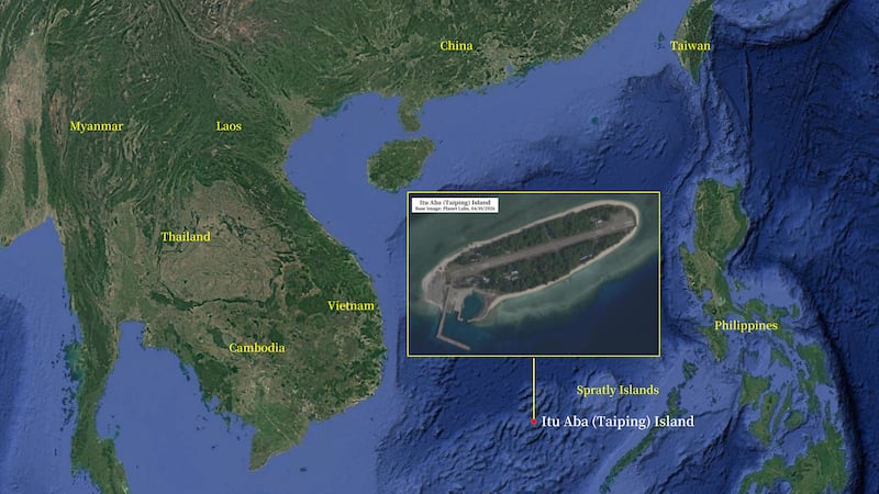 Itu Aba (also known as Taiping Island) is the largest naturally occurring feature in the Spratly Islands, located in the South China Sea.