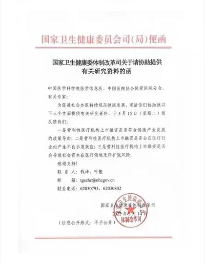 2022年3月15日，衛健委文件外洩，引發民醫股閃崩。（洩密資料圖片）