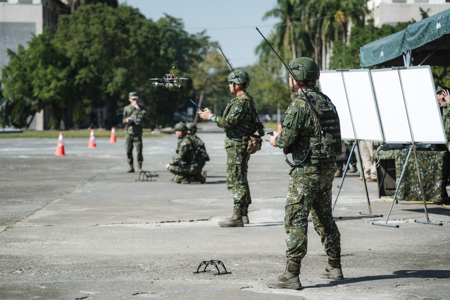 Drone training for troops in Tainan, Taiwan, on Dec. 6, 2024