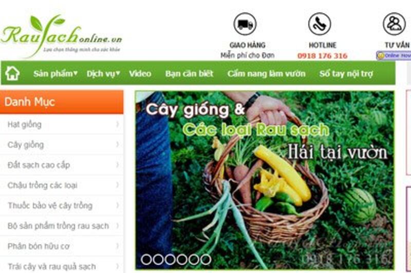 Một cửa hàng rau sạch online (rausachonline.vn)