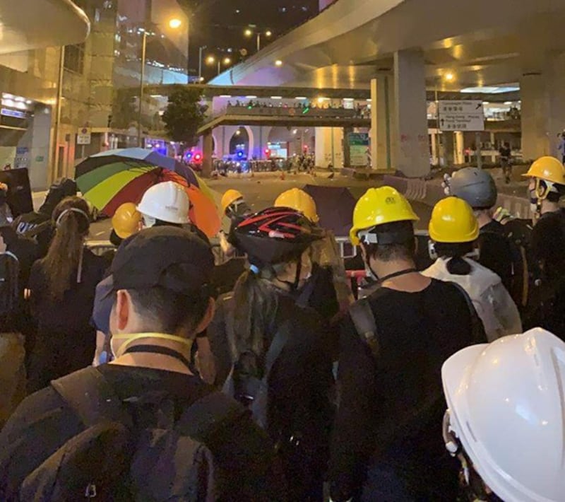 2019年7月28日,泰瑞·李在上环参加抗争时拍摄的照片。(泰瑞·李提供,独家首发)