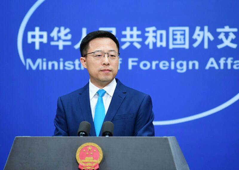 2020年11月18日,中國外交部發言人趙立堅在例行記者會上指中澳關係下滑責任在於澳方,要求澳方「改正錯誤」。(趙立堅推特圖片)