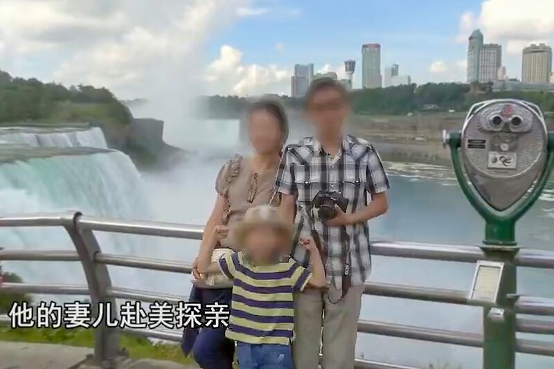 侯姓中國學者指控，美方趁他妻小赴美時脅迫簽署「咨詢」協議出賣情報。（視頻截圖）