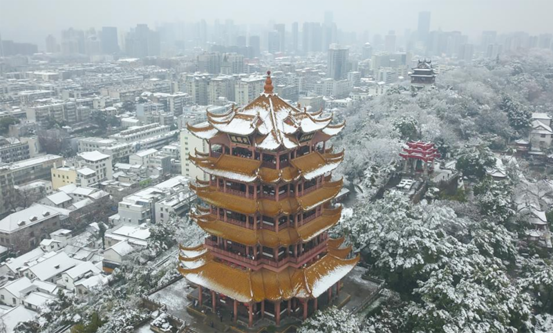 图为雪后的武汉。武汉这次雪灾的影响力度类似2008年中国的全国性雪灾。(X平台截图)