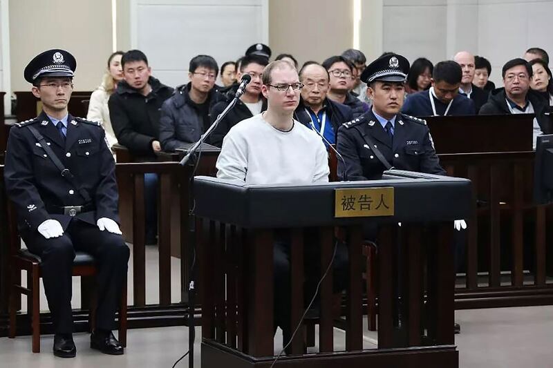 2019年1月14日，加拿大男子谢伦伯格(Robert Lloyd Schellenberg)被中国判处死刑。（AFP）