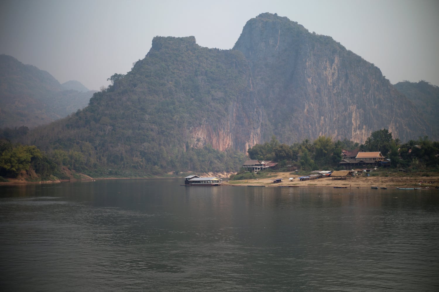 A general view of the future site of the Luang Prabang dam is seen on the Mekong River outskirt of Luang Prabang province, Laos, Feb. 5, 2020.