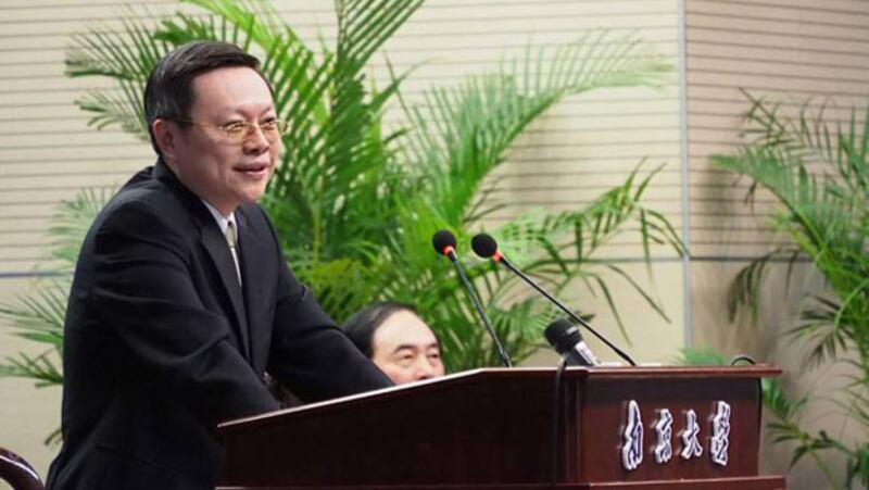 王郁琦在南京大學演講。（鍾廣政拍攝）