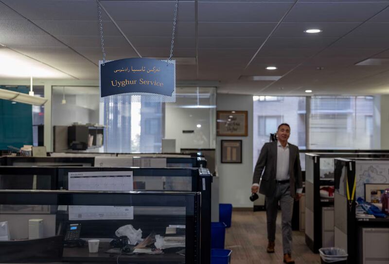 Mamatjan Juma, deputy service director of of RFA Uyghur language service at Radio Free Asia headquarters in Washington, March 18, 2025. (Gemunu Amarasinghe-RFA) .jpg