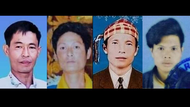 ဦးလဇွမ်တူးလွမ့်၊ ဦးလဇွမ်ထွယ်ရှောင်၊ ဦးယောဟန်နှင့် ကိုထွန်းယုံ (ဝဲမှယာ) တို့အား တွေ့ရစဉ်။ (Photo: Citizen Journalist)