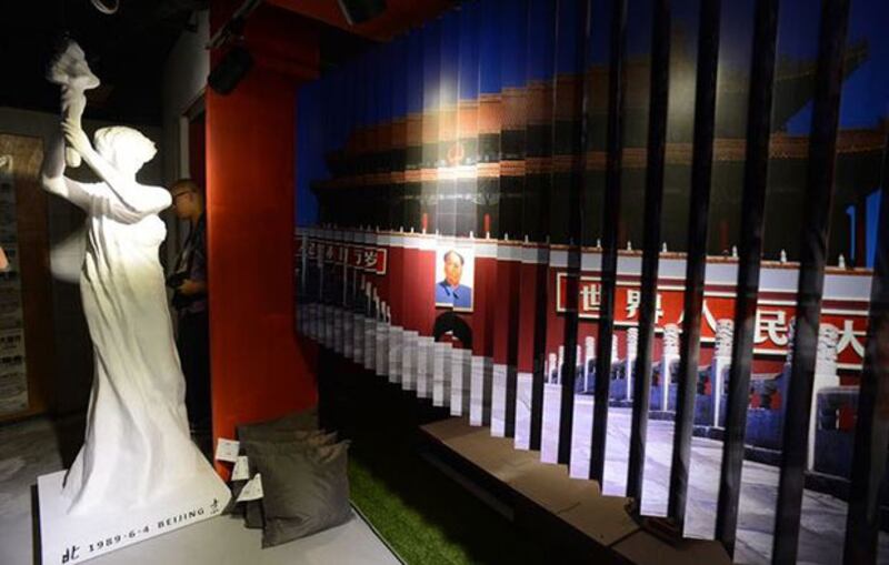 過去一年﹐“六四紀念館”約有一萬七千人次入場，支聯會稱往後會加強宣傳，例如聯絡辦學團體到場參觀。(粵語組林靜攝於2015年5月21日)