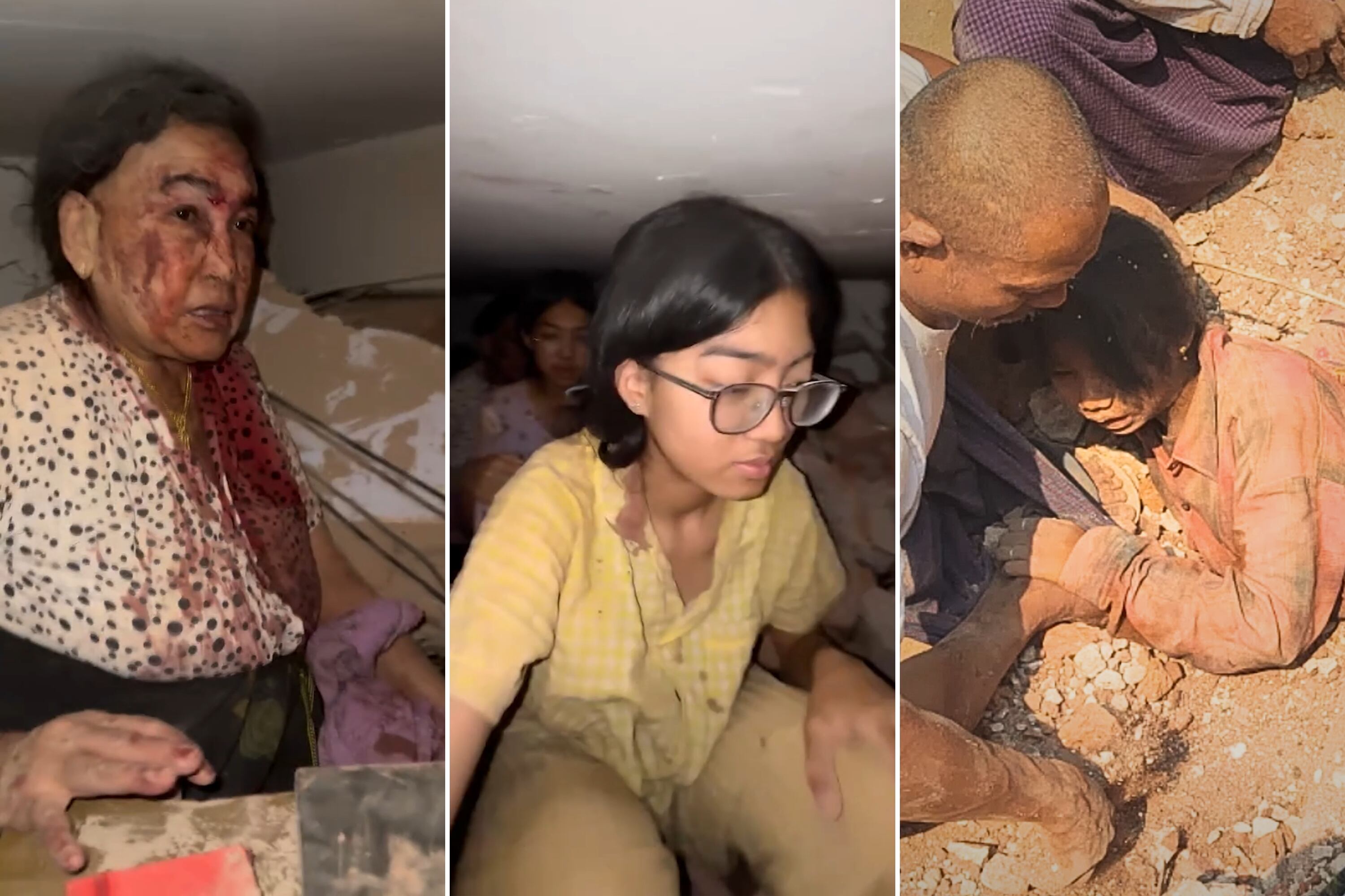 VIDEOS: ‘We’re trapped in here!’ Scenes of rescues from the Myanmar quake