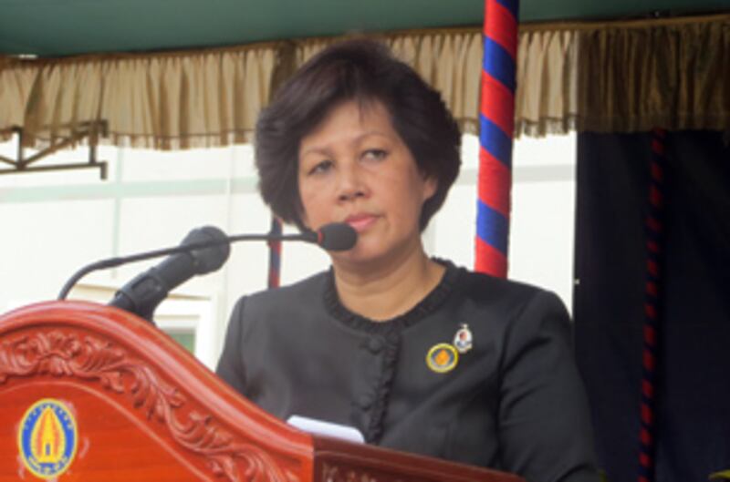 ព្រះអង្គ​ម្ចាស់ក្សត្រី នរោត្តម អារុណ រស្មី ព្រះ​ប្រធាន​ថ្មី​គណបក្ស​ហ៊្វុនស៊ិនប៉ិច ថ្លែង​ក្នុង​សមាជ​វិសាមញ្ញ កាល​ពី​ថ្ងៃ​ទី២៣ ខែ​មីនា ឆ្នាំ​២០១៣។