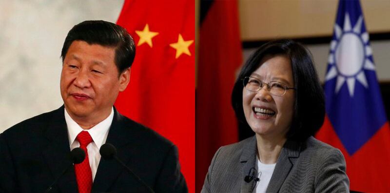 左图：中国国家主席习近平；右图：台湾总统蔡英文。（路透社） 