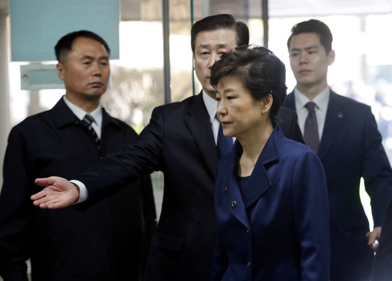 파면된 박근혜 전 대통령, 구속영장 심사를 위해 서울중앙지방법원 출석