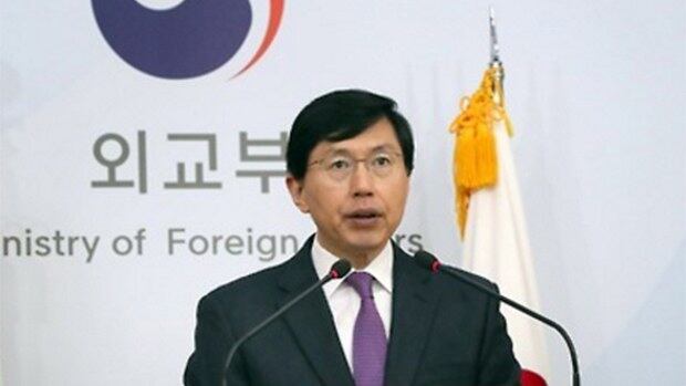서울 도렴동 외교부 청사에서 브리핑을 하고 있는 조준혁 외교부 대변인.