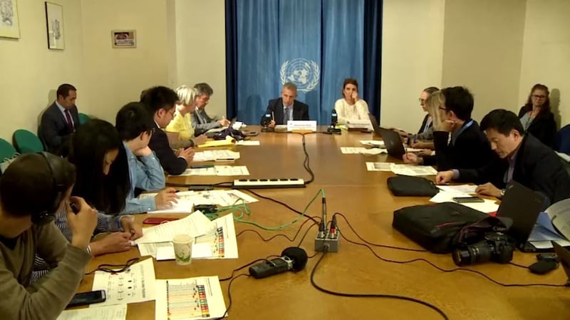 2019年11月5日,联合国贸易和发展会议(UNCTAD)就美中贸易战举行新闻发布会。(视频截图/路透社)