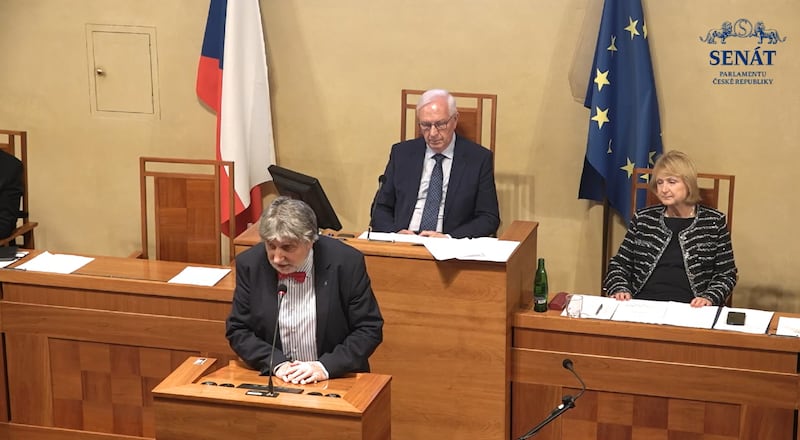 ཅེག་སྤྱི་མཐུན་རྒྱལ་ཁབ་ཀྱི་གྲོས་ཚོགས་གོང་མའི་འཐུས་མི་ (Břetislav Rychlík) ལགས་ཀྱིས་གྲོས་ཚོཊ་སུ་གསུང་བཤད་གནང་བཞིན་པ། ༢༠༢༦།༣།༢༥