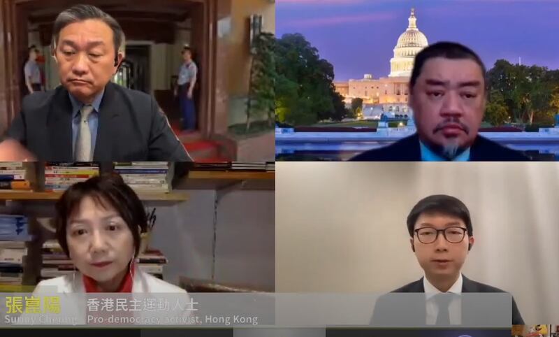 台湾立法院首次“香港公听会”，张昆阳促台湾修法放宽在台港人入籍。（视频截图）