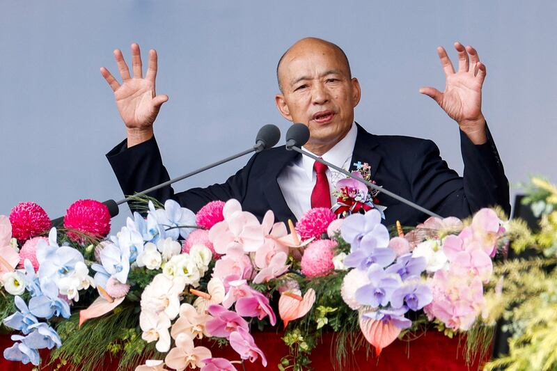 立法院长韩国瑜国庆典礼致词说：”台湾的民主绝对不能被全世界认为是假民主、真独裁"，這一段脱稿内容引起瞩目。