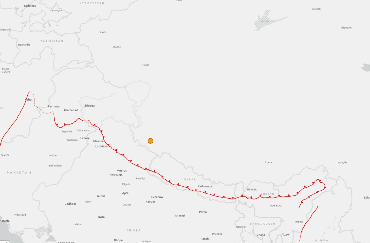 བོད་ནང་ས་ཡོམ་འགུལ་ཚད་ ༥ ཅན་ཞིག་བརྒྱབ་འདུག