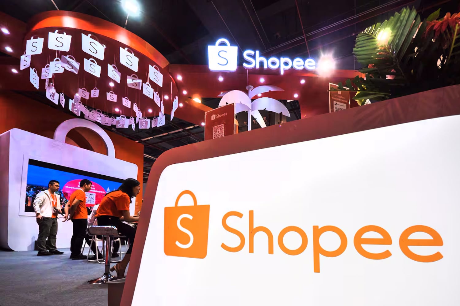 E-commerce platform Shopee at the Guangzhou International E-Commerce Expo, March 22, 2019.