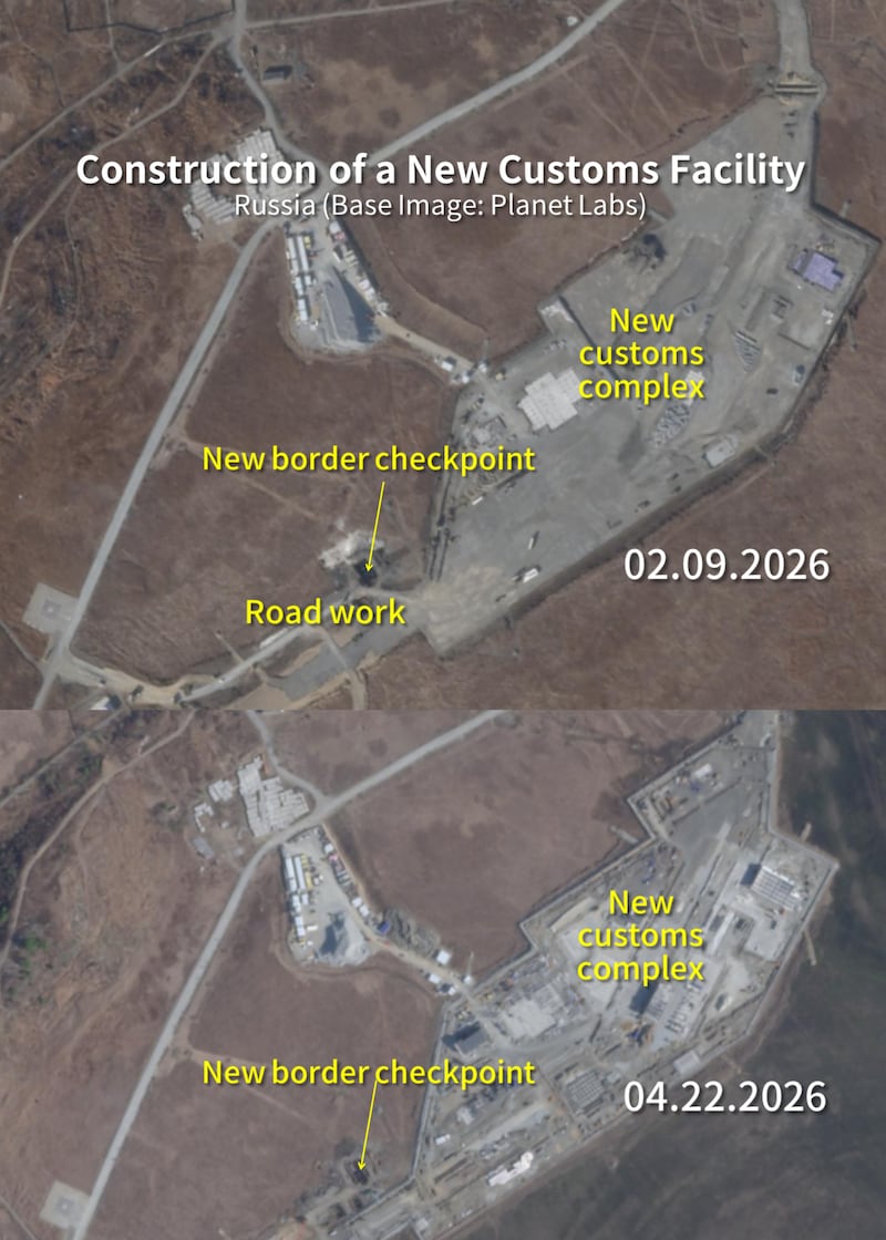 The Russian custom complex is still under construction. Significant progress was made between March and April 2026 and remains actively underway.