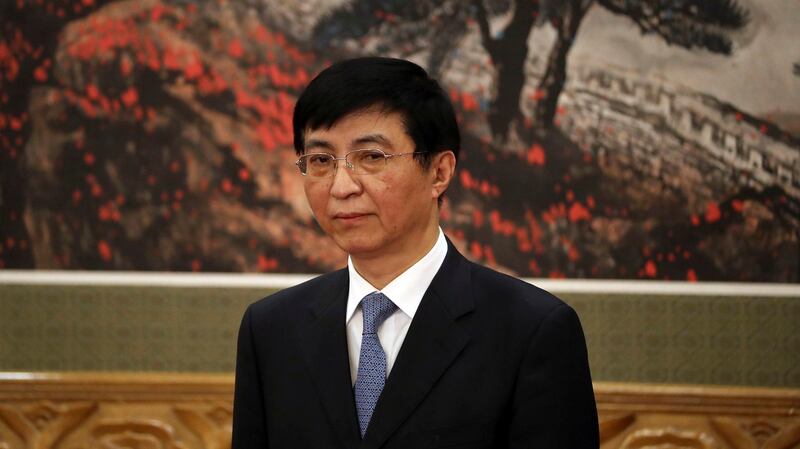 中共中央政治局常委王沪宁。(美联社)
