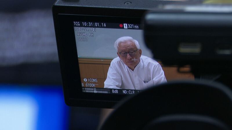 联电荣誉董事长曹兴诚5日召开记者会宣布,将捐赠1亿美金协助台湾加强国防。(记者 李宗翰摄)