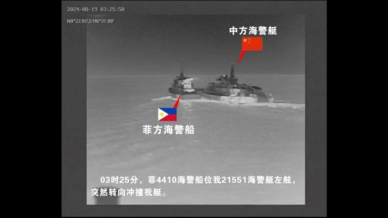 China, Philippines trade blame after ships collide in South China Sea