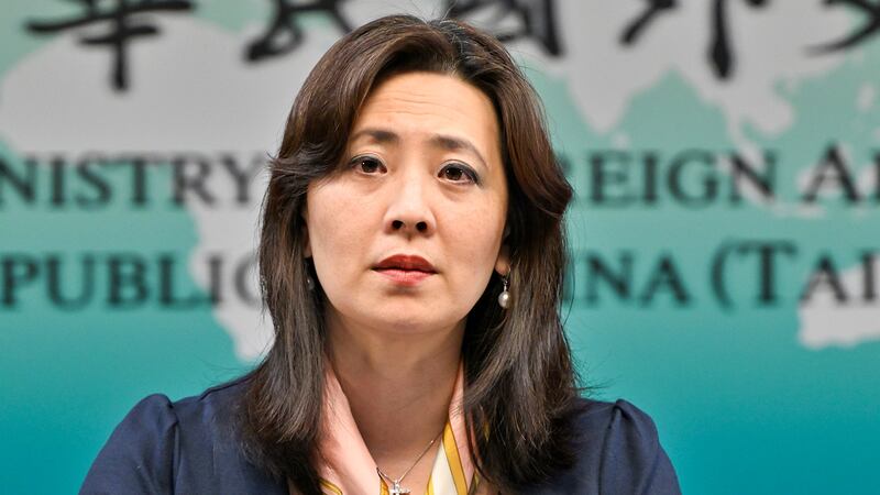 2021年10月6日,外交部發言人歐江安:美國政府對台政策不變,維持堅若磐的承諾。(鍾廣政 攝)