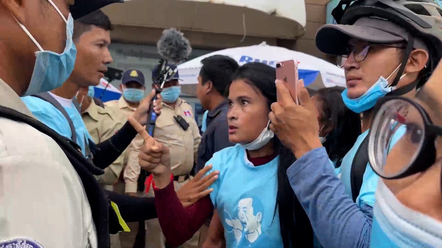Cambodian Police Violently Disperse Protest For Jailed Union Leader Rong Chhun, Arrest Six