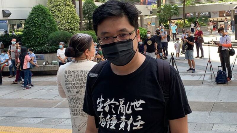 被告之一、被判囚8个月的赵恩来，在判刑前表示，各被告有入狱的心理准备，寄语港人在乱流下平安。（郑日尧 摄）