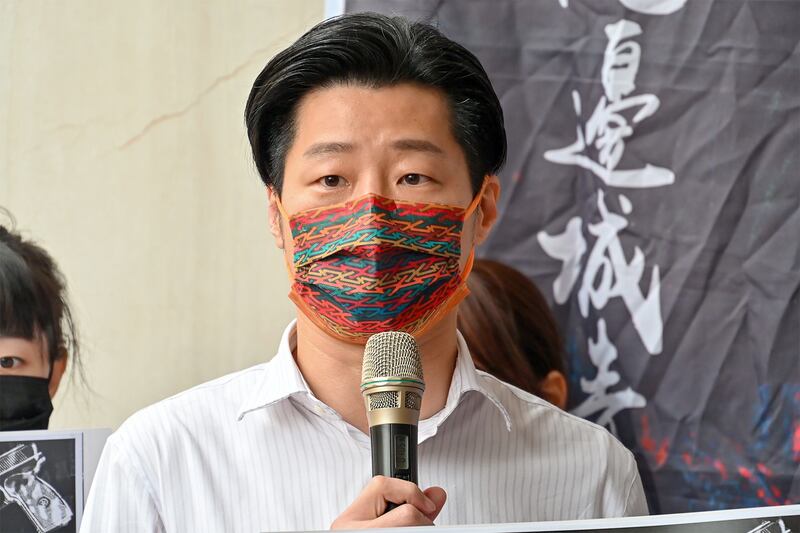 無黨籍立委林昶佐：台灣必須堅定的跟國際社會站在一起支持香港。（鍾廣政 攝）