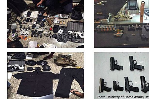 The photos show the contents of Myanmar businessman Phyo Ko Ko Tint San’s luggage confiscated by security personnel at the international airport in Naypyidaw, Oct. 15, 2017.