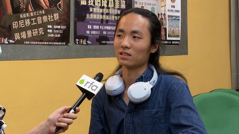 中正大学传播系的刘同学认为,台湾年轻人关心台湾议题更甚于六四。(记者 李宗翰摄)